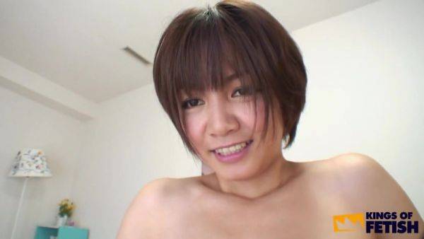 Busty Japanese Babe Gets Her Shaved Pussy Drilled Deep In Many Positions On The Bed - Japan on pornoboobs.com