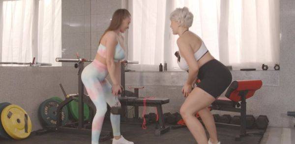 Angel Wicky, Josephine Jackson - Busty Babes Have Passionate Sex After Hard Workout on pornoboobs.com